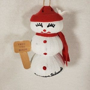 Handcrafted Sea Urchin Snowman Christmas Ornament Cayman Islands Folk Art 4"